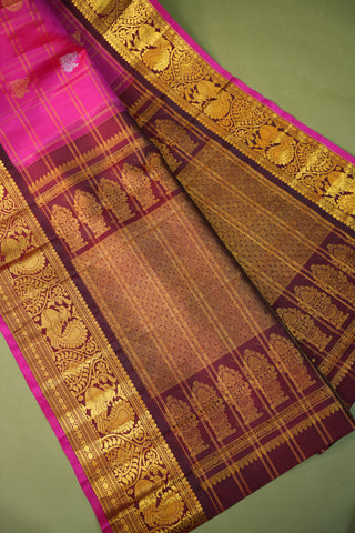 GADWAL PURE SILK CHECKS HANDLOOM SAREE