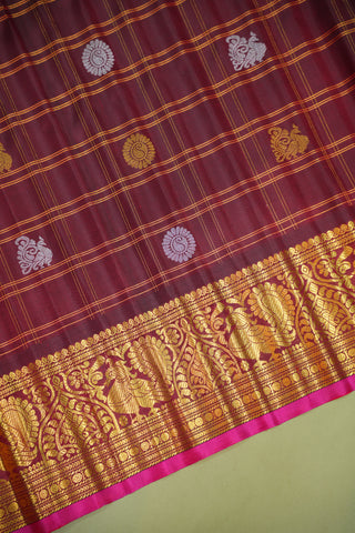 GADWAL PURE SILK CHECKS HANDLOOM SAREE