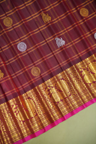 GADWAL PURE SILK CHECKS HANDLOOM SAREE