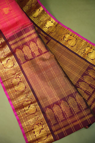 GADWAL PURE SILK CHECKS HANDLOOM SAREE