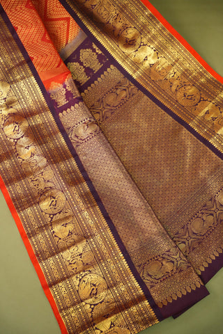 GADWAL PURE SILK BROCADE HANDLOOM SAREE
