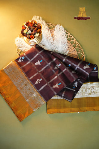VENKATAGIRI PURE SILK CHECKS HANDLOOM SAREE
