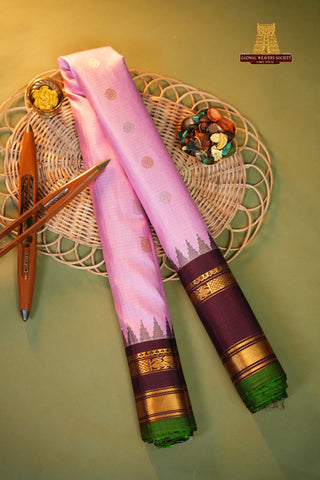 GADWAL PURE SILK CHECKS GAP BORDER HANDLOOM SAREE