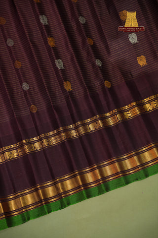 GADWAL PURE SILK CHECKS GAP BORDER HANDLOOM SAREE