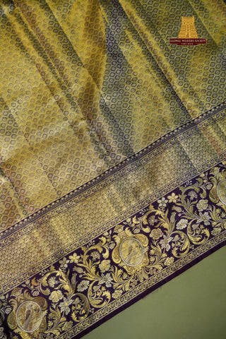 KANCHIPURAM PURE SILK TISSUE BROCADE HANDLOOM SAREE