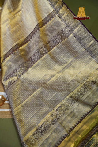 KANCHIPURAM PURE SILK TISSUE BROCADE HANDLOOM SAREE