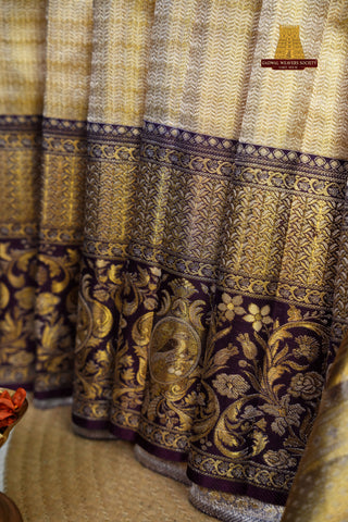 KANCHIPURAM PURE SILK TISSUE BROCADE HANDLOOM SAREE