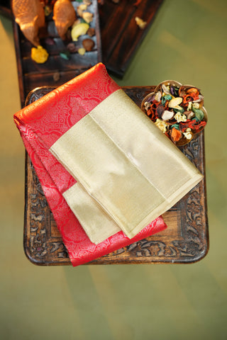 KANCHIPURAM PURE SILK BROCADE HANDLOOM SAREE