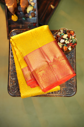 KANCHIPURAM PURE SILK BROCADE HANDLOOM SAREE