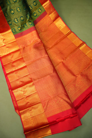 KANCHIPURAM PURE SILK BROCADE HANDLOOM SAREE