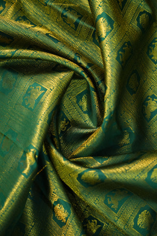 KANCHIPURAM PURE SILK BROCADE HANDLOOM SAREE