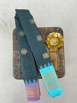 GADWAL PURE SILK CHECKS HANDLOOM SAREE