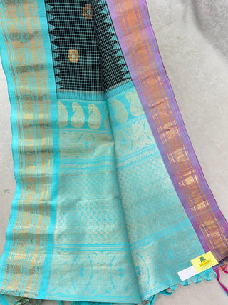 GADWAL PURE SILK CHECKS HANDLOOM SAREE