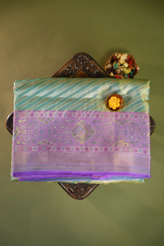 KANCHIPURAM PURE SILK TISSUE BROCADE HANDLOOM SAREE