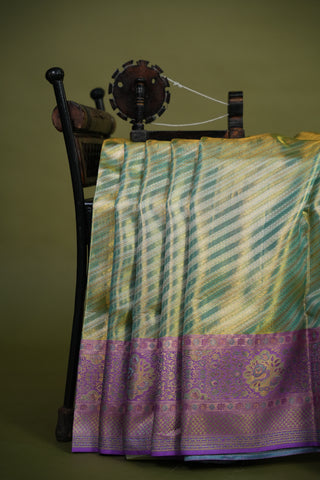 KANCHIPURAM PURE SILK TISSUE BROCADE HANDLOOM SAREE