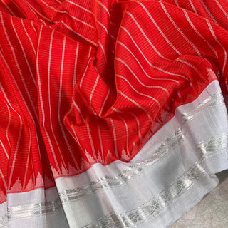 GADWAL PURE SILK HANDLOOM SAREE WITH GAP BORDER