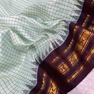 GADWAL PURE SILK HANDLOOM SAREE WITH GAP BORDER