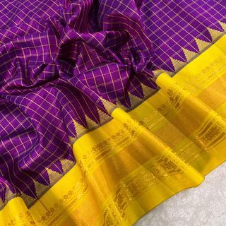 GADWAL PURE SILK HANDLOOM SAREE WITH GAP BORDER