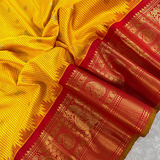 GADWAL PURE SILK HANDLOOM SAREE WITH KANCHI BORDER