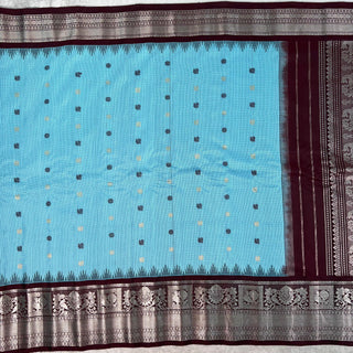 GADWAL PURE SILK HANDLOOM SAREE WITH KANCHI BORDER