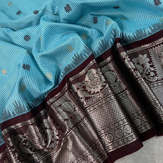 GADWAL PURE SILK HANDLOOM SAREE WITH KANCHI BORDER