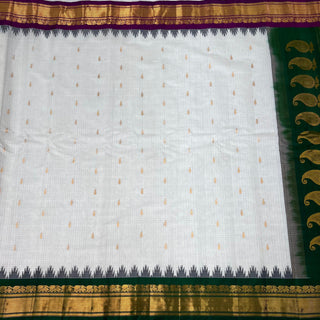 GADWAL PURE COTTON SILK (SICO) SAREES WITH KUTTU BORDER