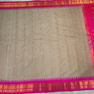 GADWAL PURE COTTON SILK (SICO) SAREES WITH KUTTU BORDER