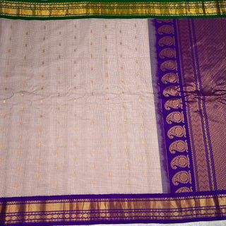 GADWAL PURE COTTON SILK (SICO) SAREES WITH KUTTU BORDER