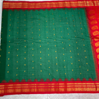 GADWAL PURE COTTON SILK (SICO) SAREES WITH KUTTU BORDER