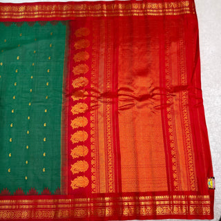 GADWAL PURE COTTON SILK (SICO) SAREES WITH KUTTU BORDER