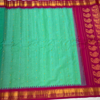 GADWAL PURE COTTON SILK (SICO) SAREES WITH KUTTU BORDER