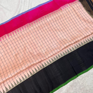 GADWAL PURE SILK HANDLOOM SAREE WITH PLAIN GANGA JAMUNA BORDER