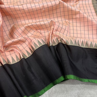 GADWAL PURE SILK HANDLOOM SAREE WITH PLAIN GANGA JAMUNA BORDER