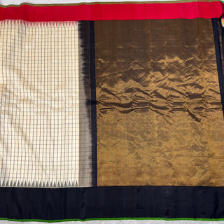 GADWAL PURE SILK HANDLOOM SAREE WITH PLAIN GANGA JAMUNA BORDER