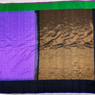 GADWAL PURE SILK HANDLOOM SAREE WITH PLAIN GANGA JAMUNA BORDER