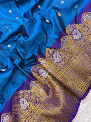 GADWAL PURE SILK HANDLOOM SAREE WITH MAHARANI MEENAKARI BORDER