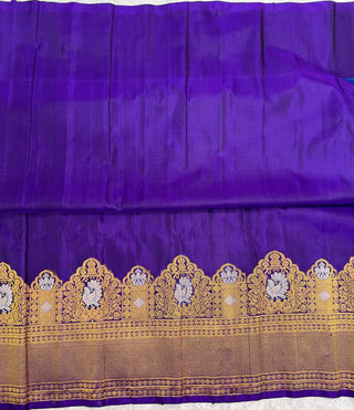 GADWAL PURE SILK HANDLOOM SAREE WITH MAHARANI MEENAKARI BORDER