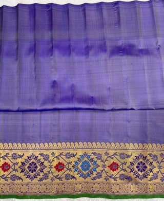 GADWAL PURE SILK HANDLOOM SAREE WITH MAHARANI MEENAKARI BORDER