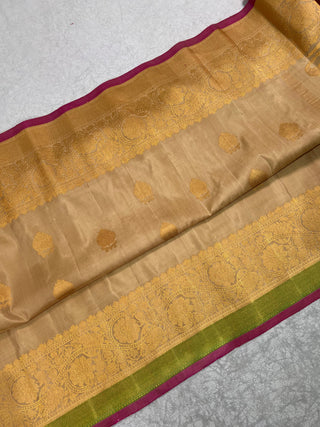 GADWAL PURE SILK HANDLOOM SAREE WITH MAHARANI MEENAKARI BORDER