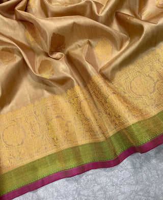 GADWAL PURE SILK HANDLOOM SAREE WITH MAHARANI MEENAKARI BORDER