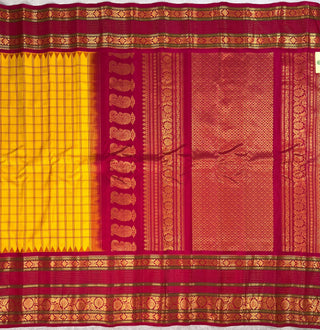 GADWAL PURE SILK HANDLOOM SAREE WITH KUTTU TEMPLE BORDER