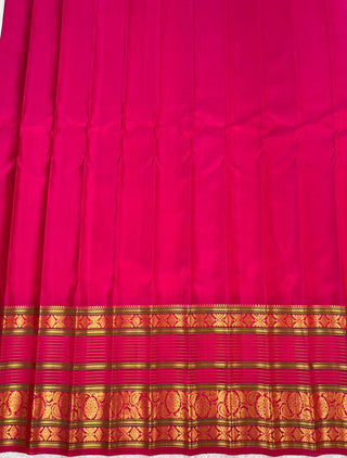 GADWAL PURE SILK HANDLOOM SAREE WITH KUTTU TEMPLE BORDER