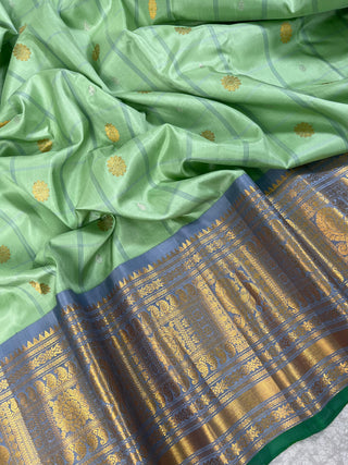 GADWAL PURE SILK HANDLOOM SAREE WITH KUTTU TEMPLE BORDER