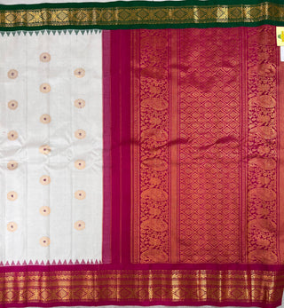 GADWAL PURE SILK HANDLOOM SAREE WITH GANGA JAMUNA BORDER