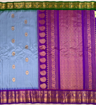 GADWAL PURE SILK HANDLOOM SAREE WITH GANGA JAMUNA BORDER