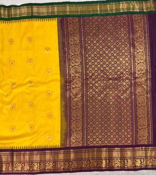 GADWAL PURE SILK HANDLOOM SAREE WITH   GANGA JAMUNA BORDER