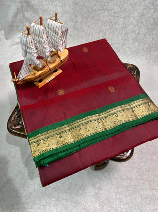 PURE KANCHIPURAM SAREES WITH SMALL BORDER