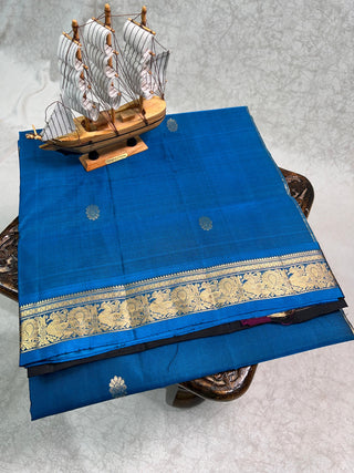 PURE KANCHIPURAM SAREES WITH SMALL BORDER