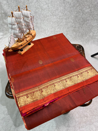 PURE KANCHIPURAM SAREES WITH SMALL BORDER