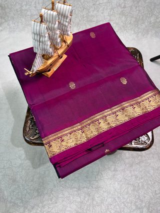 PURE KANCHIPURAM SAREES WITH SMALL BORDER